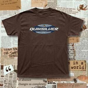 Brown Quiksilver Surf Tee With White